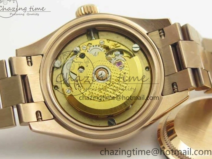 MiroTime 0210 Flexible DateJust 28mm RG BP Maker Best Edition Ice Blue Diam Dial Fluted Bezel On RG Bracelet ETA 3444